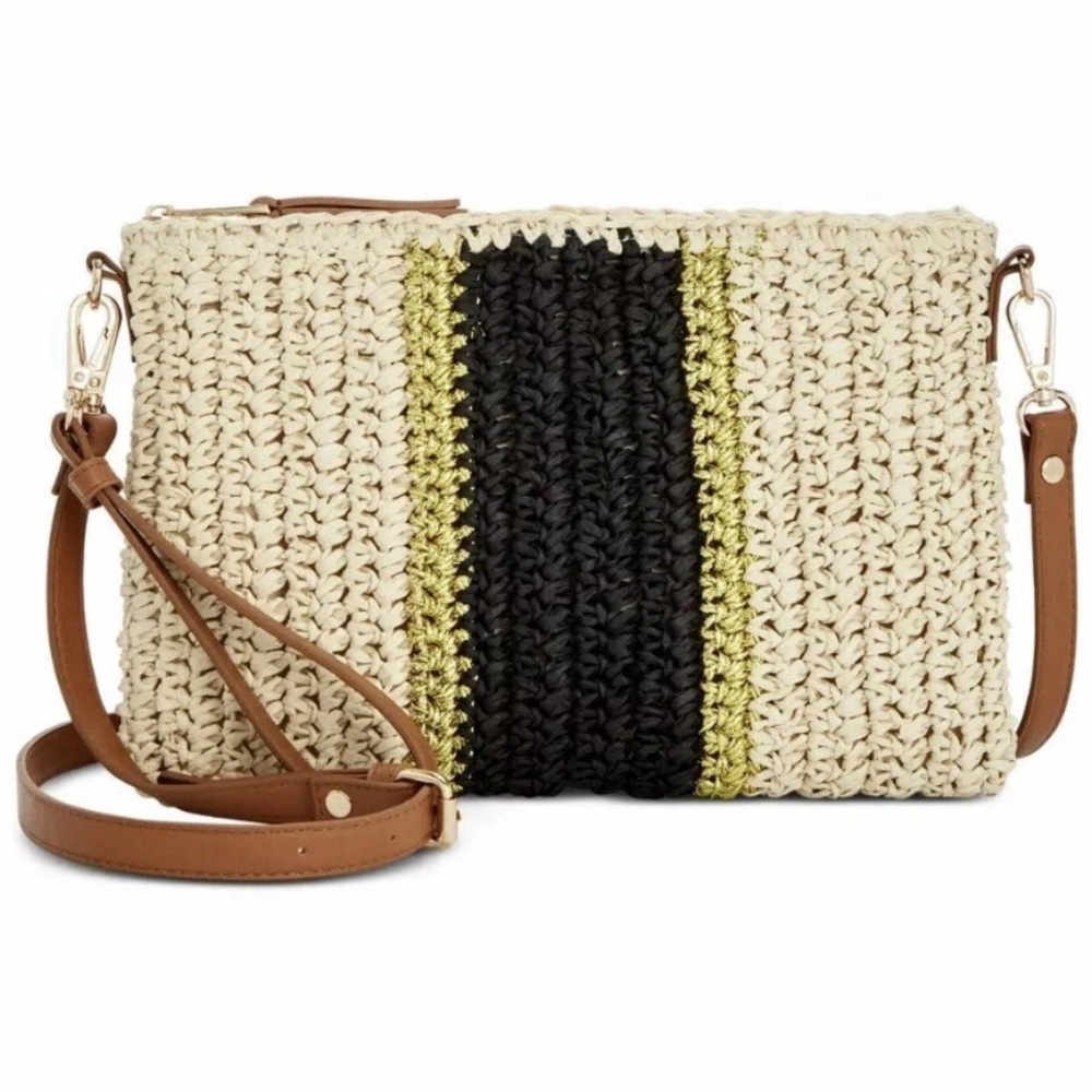 NWT INC International Concepts Woven Straw Handbag Crossbody & Wristlet
